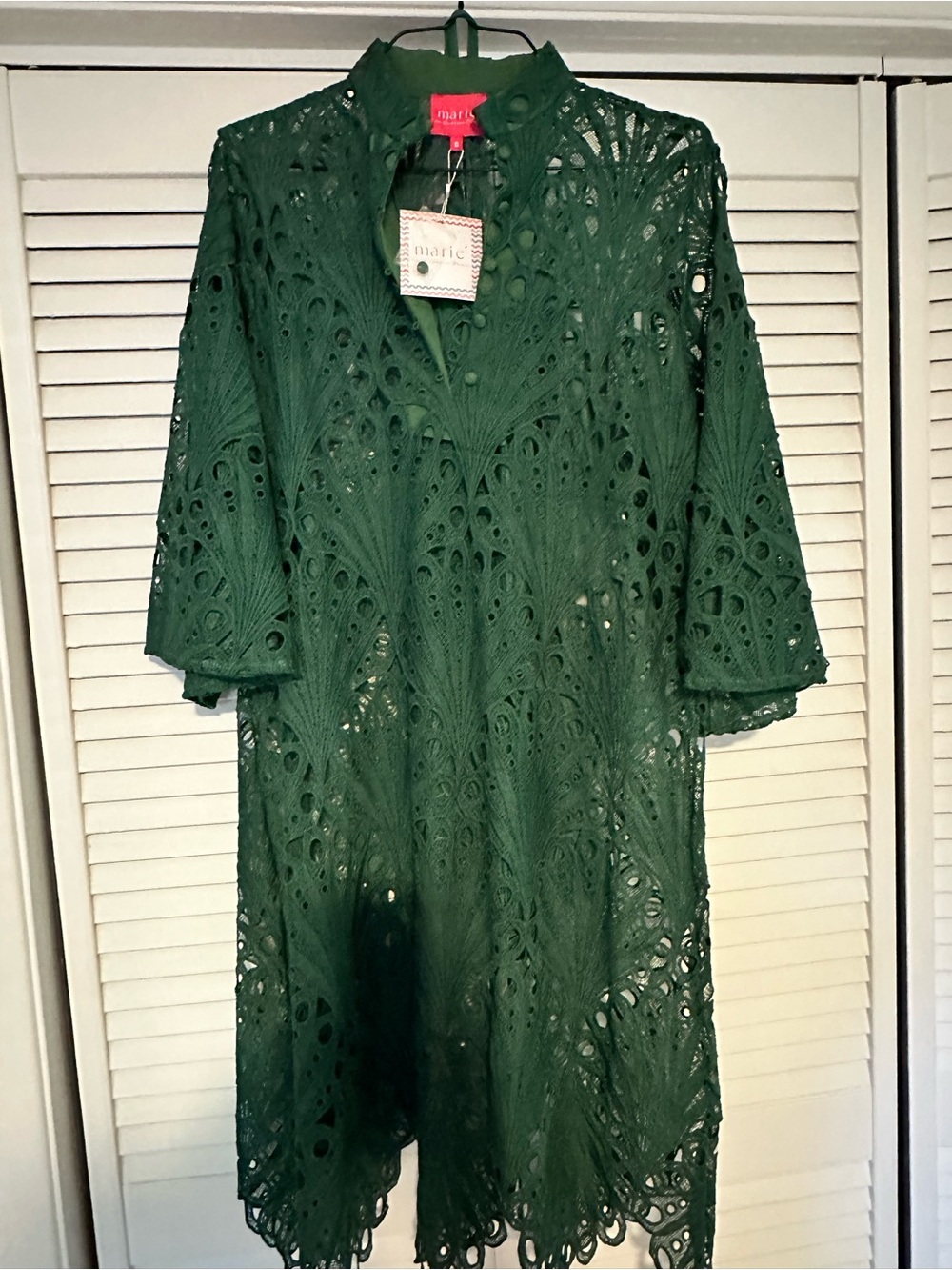 Marie by Victoria Dunn Emerald Green Lace Midi Dress